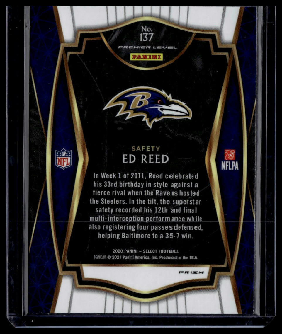 2020 Panini Select #137 Ed Reed Silver Prizm