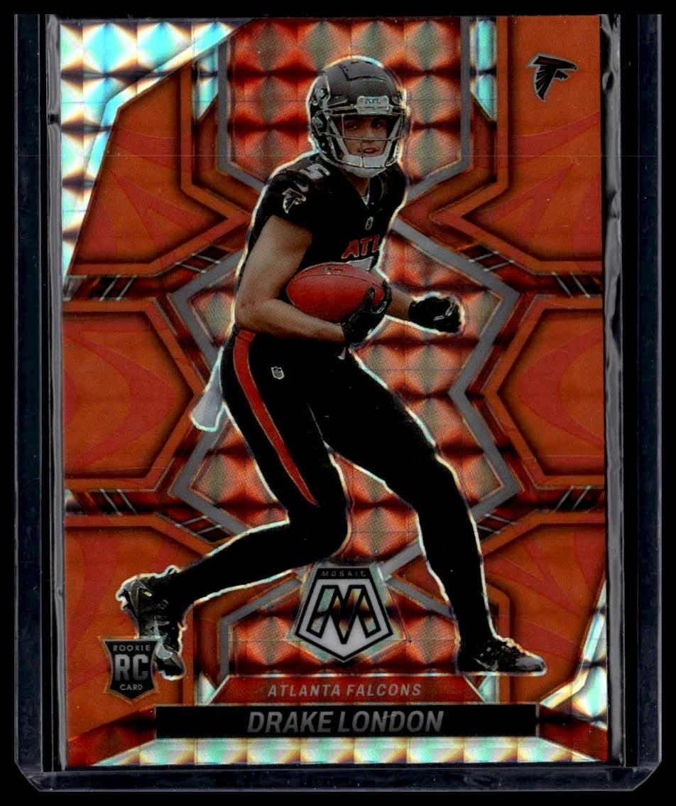 2022 Panini Mosaic #312 Drake London Mosaic Reactive Orange