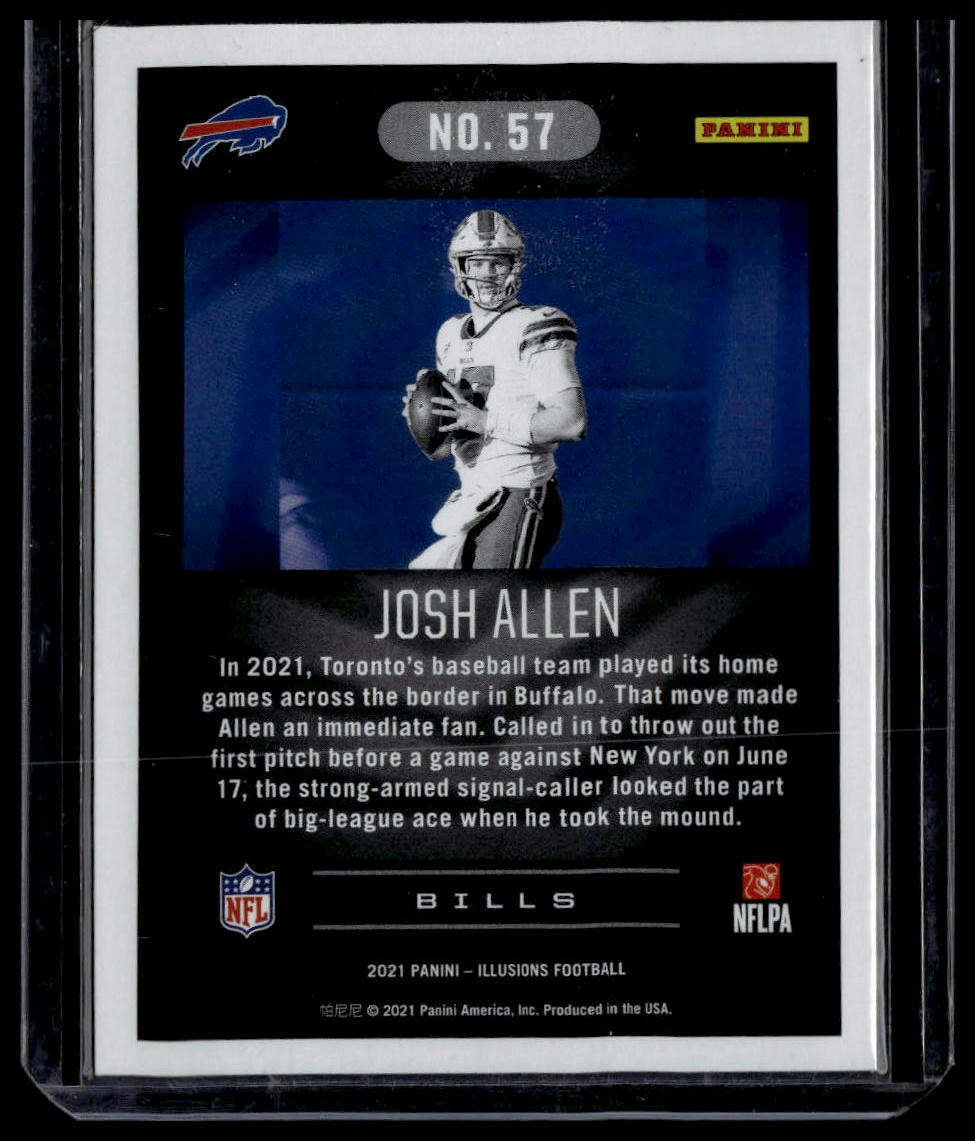 2021 Panini Illusions #57 Josh Allen Trophy Collection Green #/10