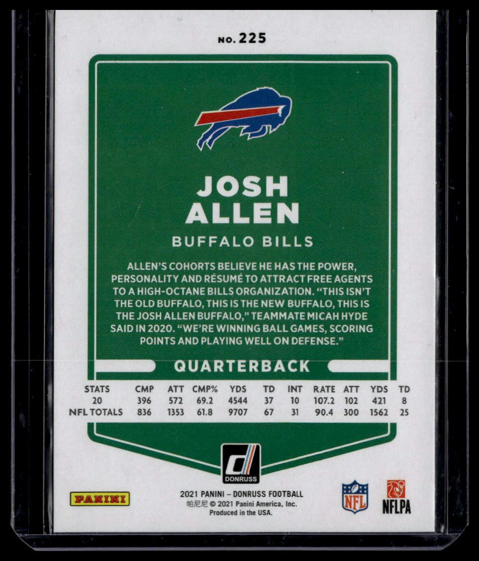 2021 Donruss #225b Josh Allen No Helmet
