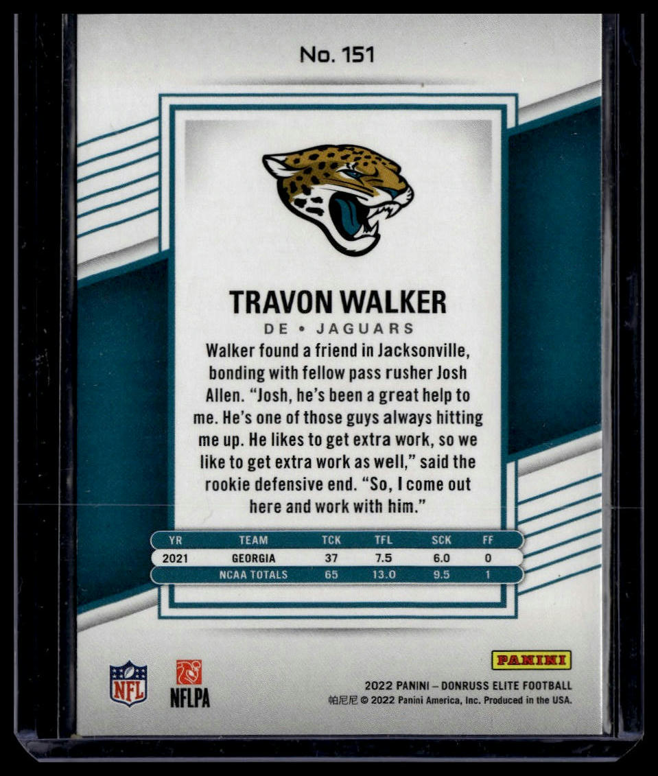2022 Donruss Elite #151 Travon Walker Pink