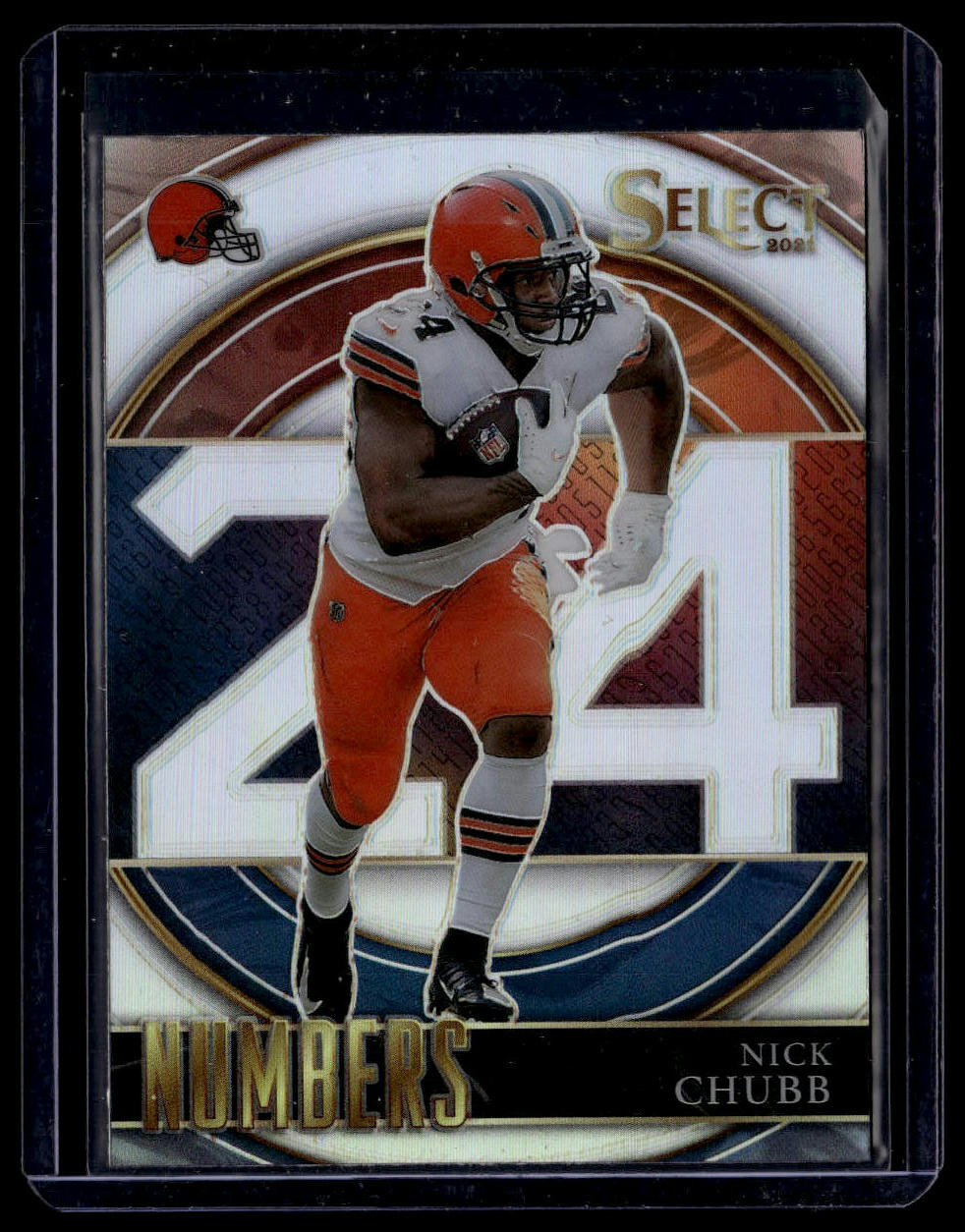 2021 Panini Select #SN-21 Nick Chubb Select Numbers Prizm