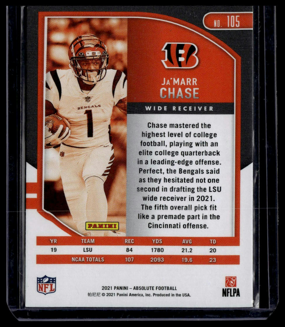 2021 Panini Absolute #105 Ja'Marr Chase Retail