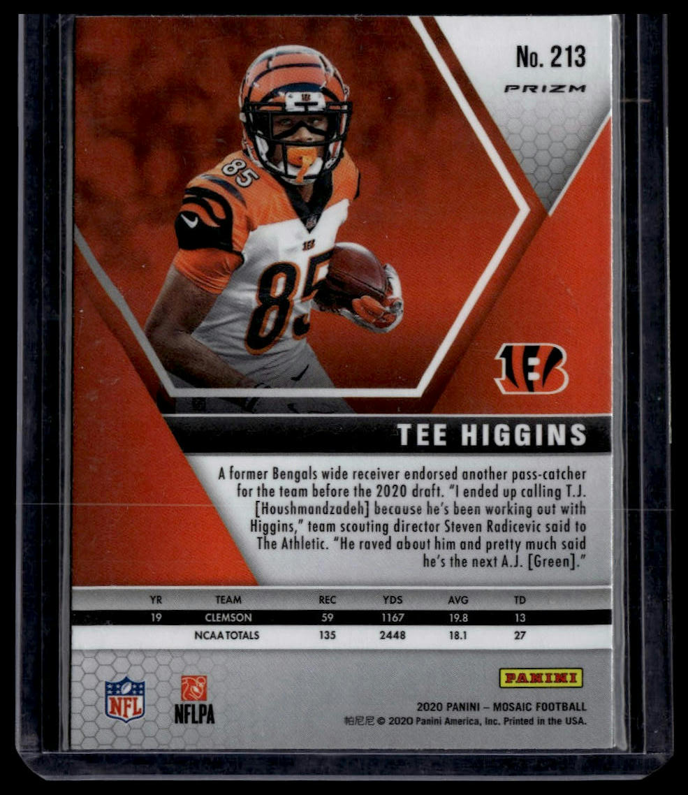 2020 Panini Mosaic #213 Tee Higgins Prizm