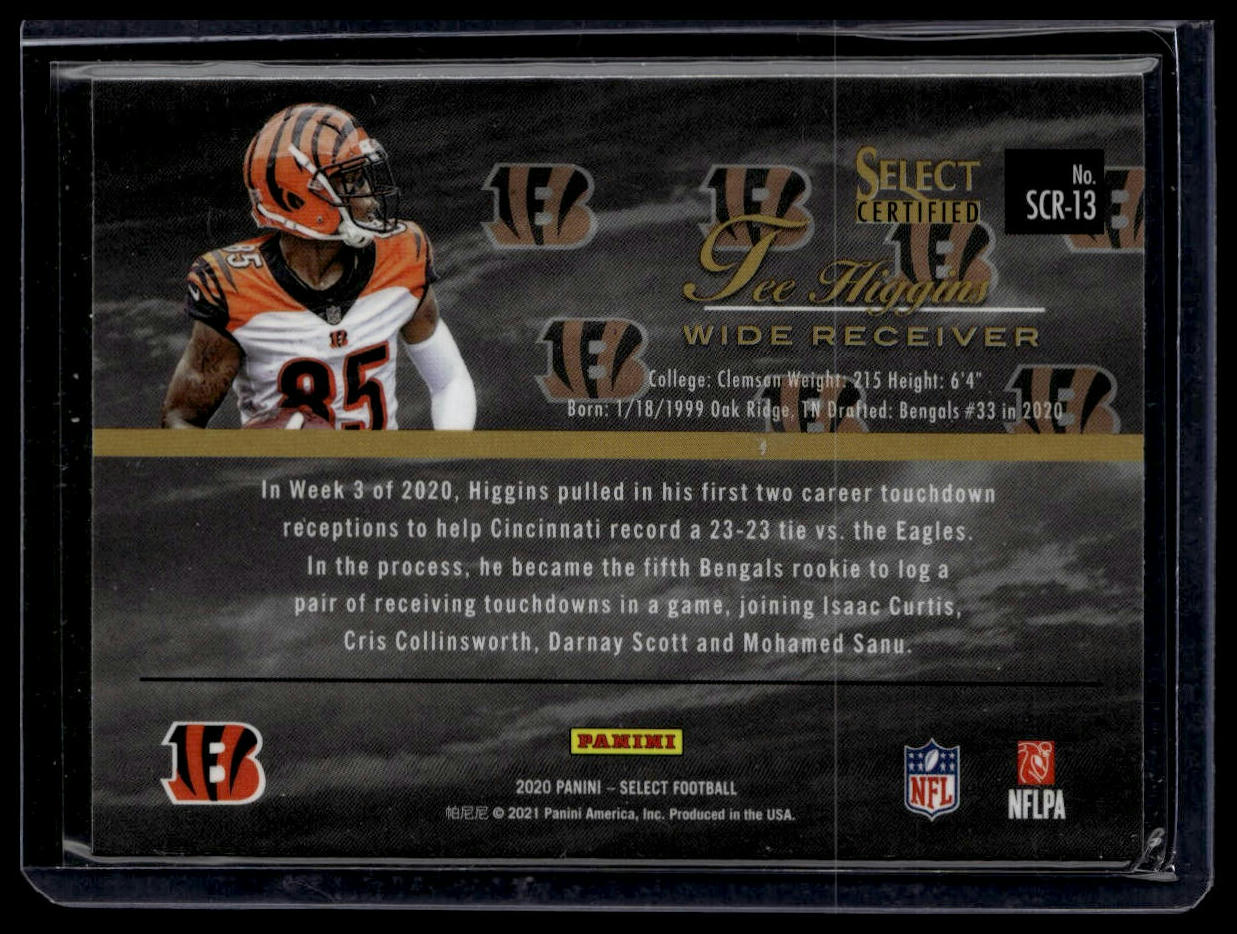 2020 Panini Select #SCR-13 Tee Higgins Select Certified Rookies