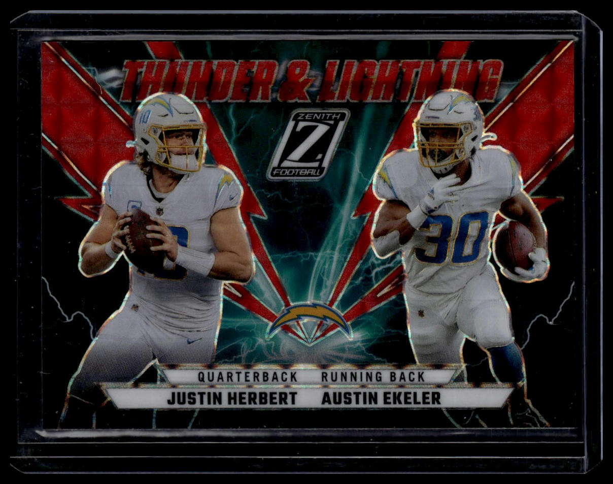 2022 Zenith #TL-JAU Justin Herbert / Austin Ekeler Thunder and Lightning Red