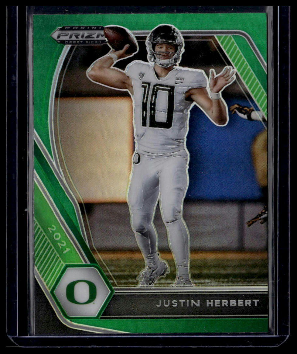 2021 Panini Prizm Draft Picks Collegiate #20 Justin Herbert Green