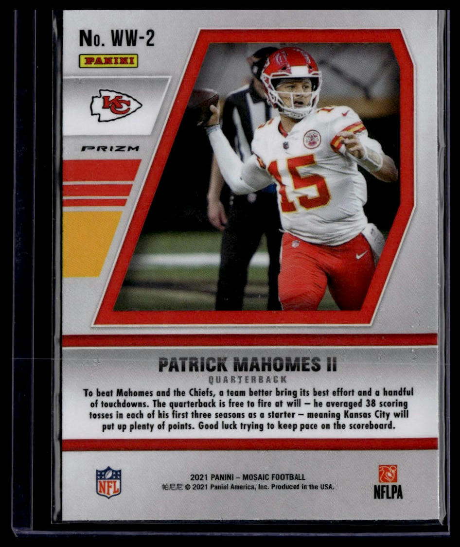 2021 Panini Mosaic #WW-2 Patrick Mahomes II Will to Win Mosaic Green