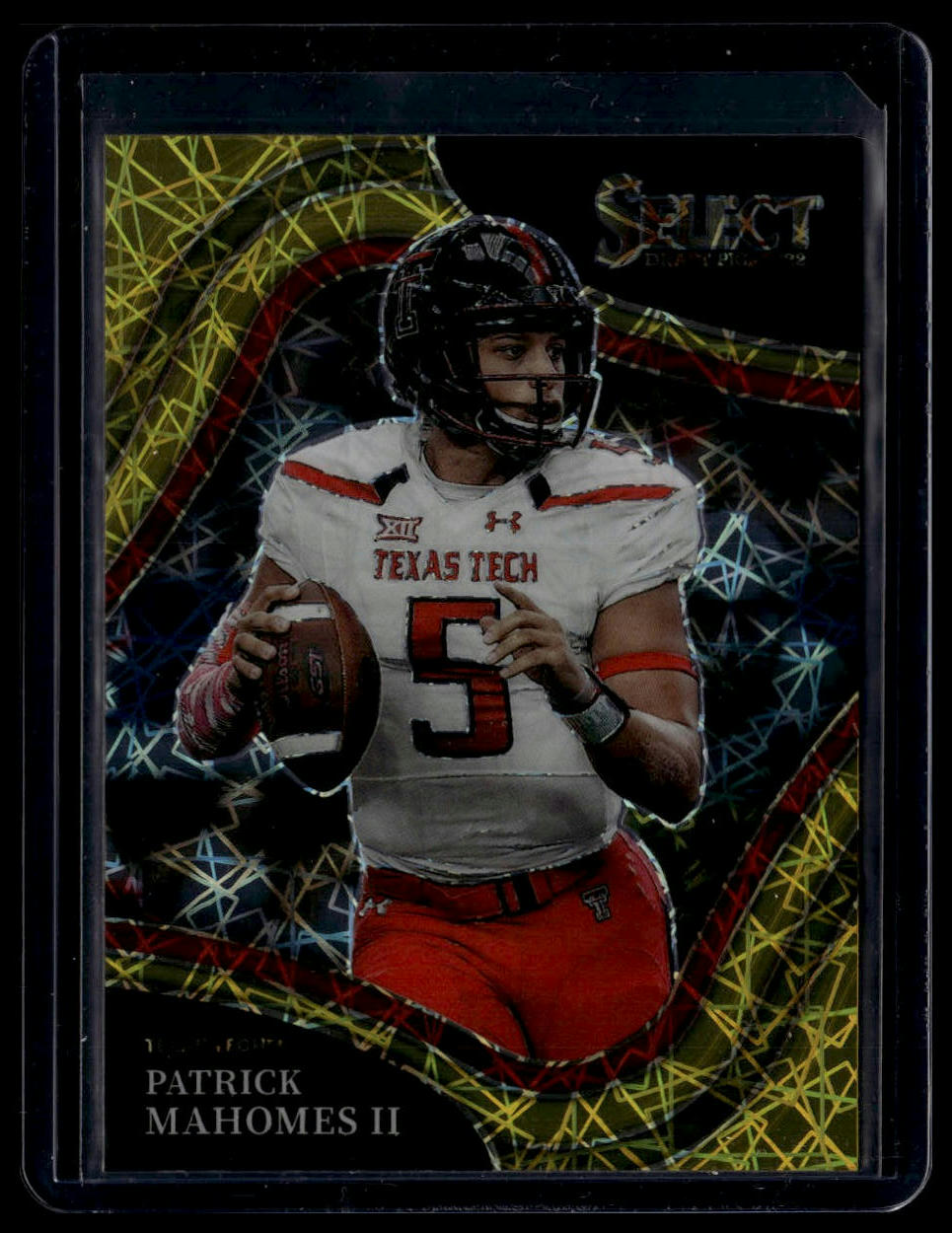 2022 Panini Select Draft Picks #124 Patrick Mahomes II Gold Lazer Prizm