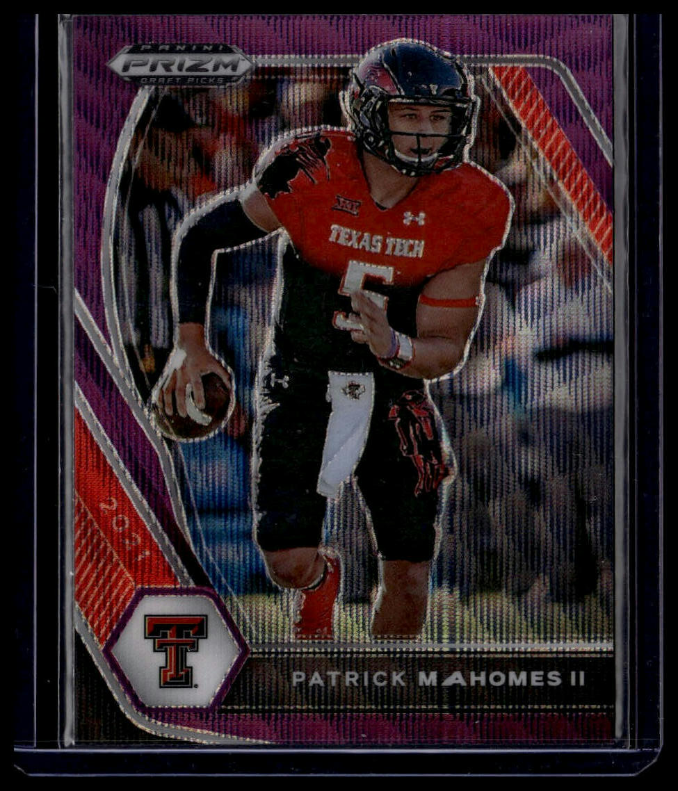 2021 Panini Prizm Draft Picks Collegiate #7 Patrick Mahomes II Purple Wave