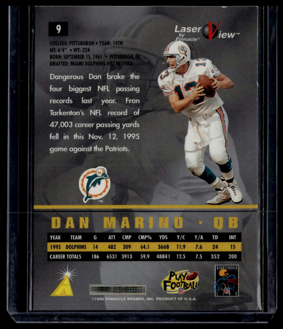 1996 Pinnacle Laser View #9 Dan Marino