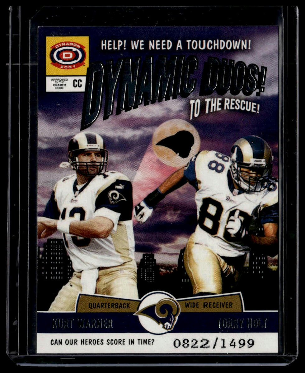 2001 Pacific Dynagon #17 Kurt Warner / Torry Holt SN1499 Dynamic Duos #/1499
