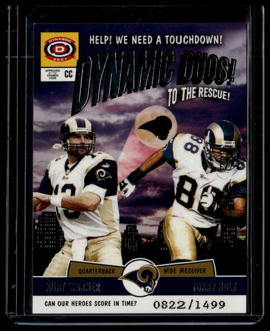 2001 Pacific Dynagon #17 Kurt Warner / Torry Holt SN1499 Dynamic Duos #/1499