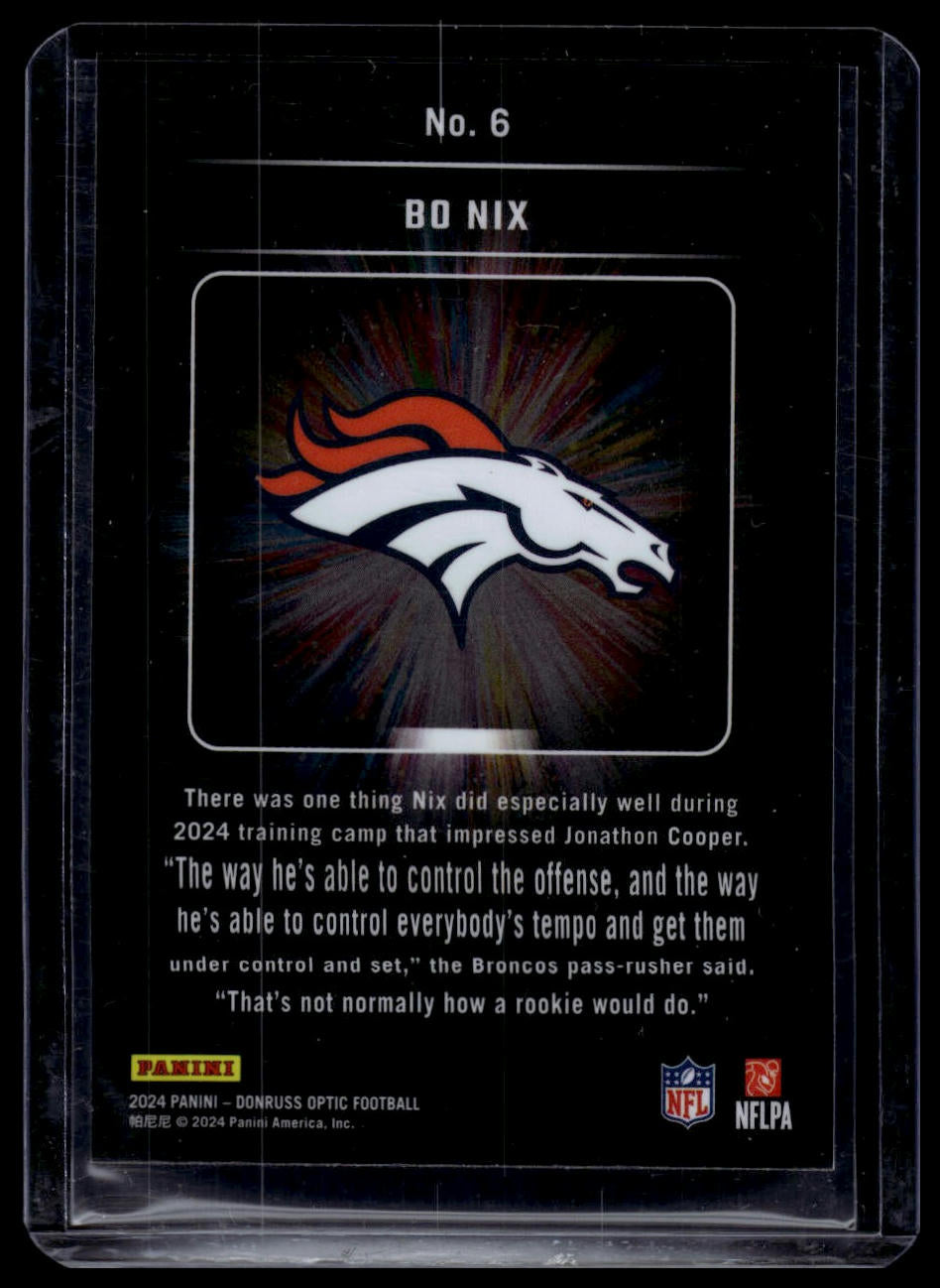 2024 Donruss Optic #6 Bo Nix Light It Up