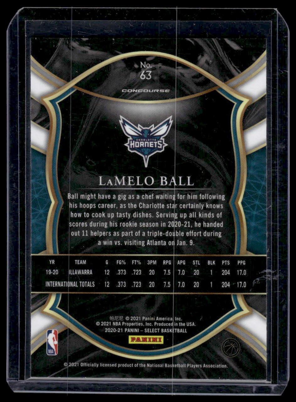 2020-21 Panini Select #63 LaMelo Ball Blue