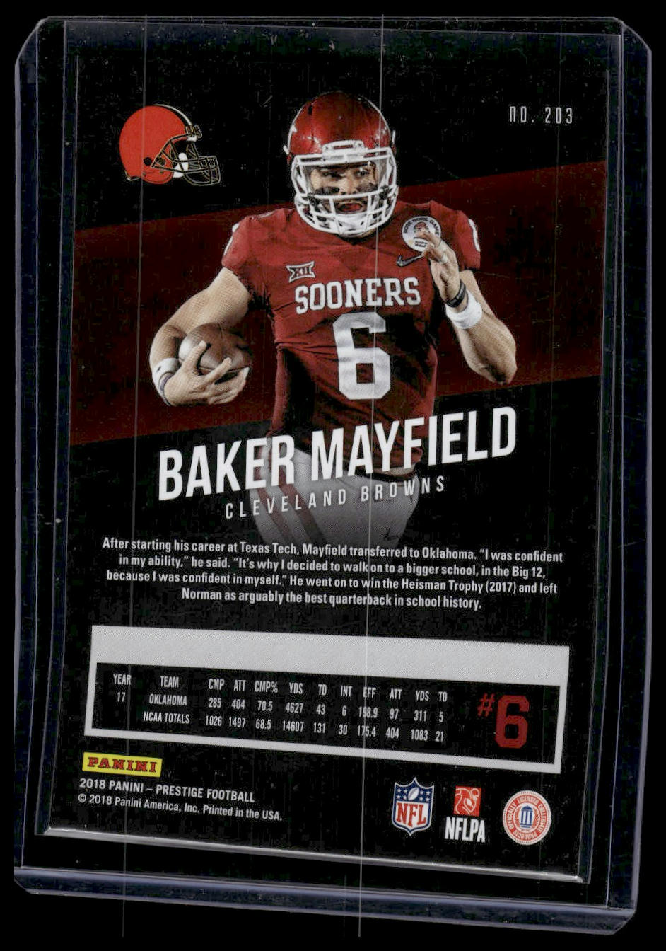 2018 Panini Prestige #203 Baker Mayfield Xtra Points Green