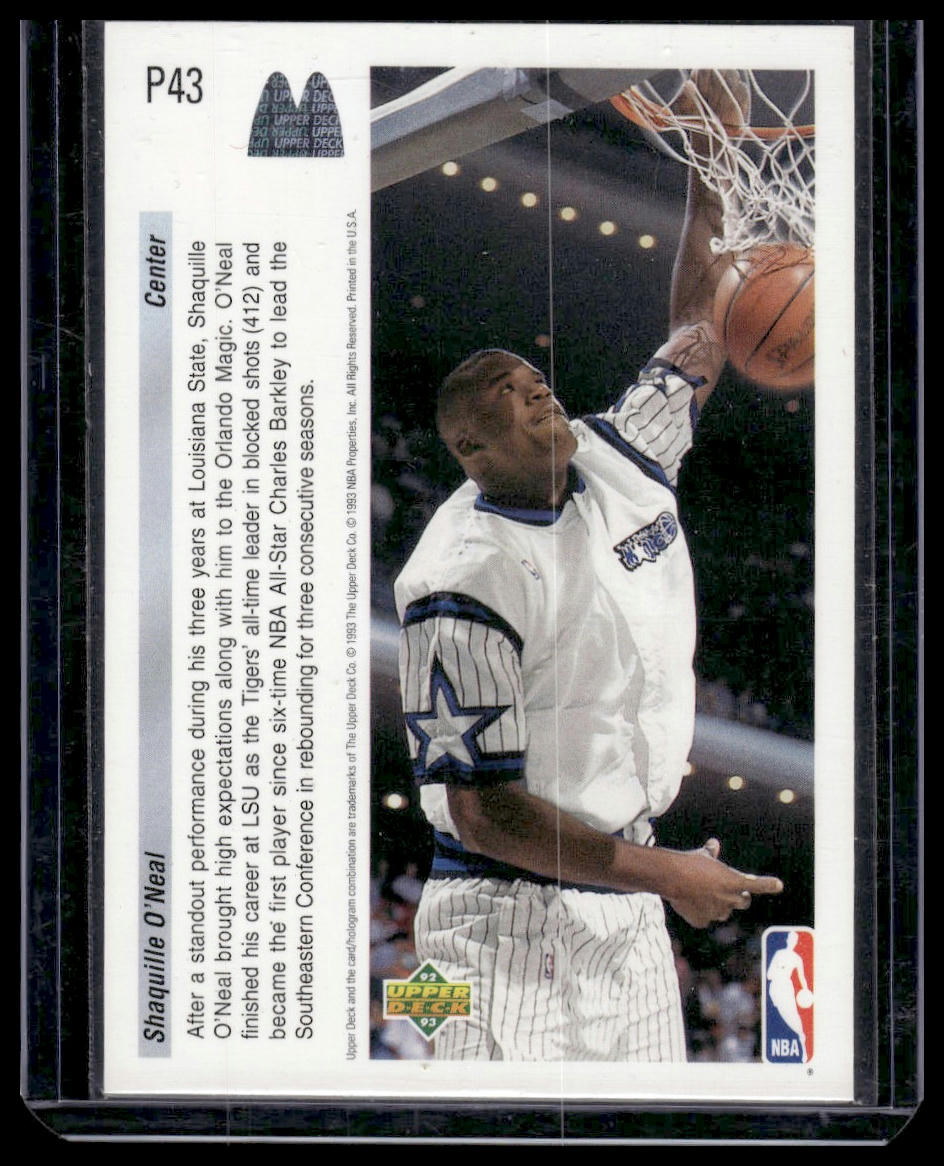1992-93 Upper Deck McDonald's #P43 Shaquille O'Neal