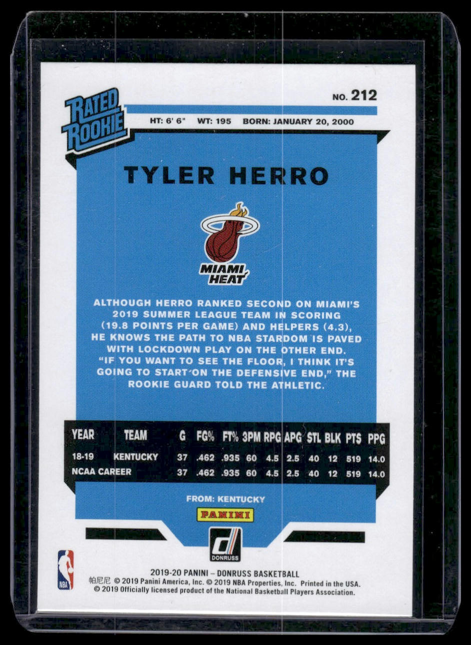 2019-20 Donruss #212 Tyler Herro
