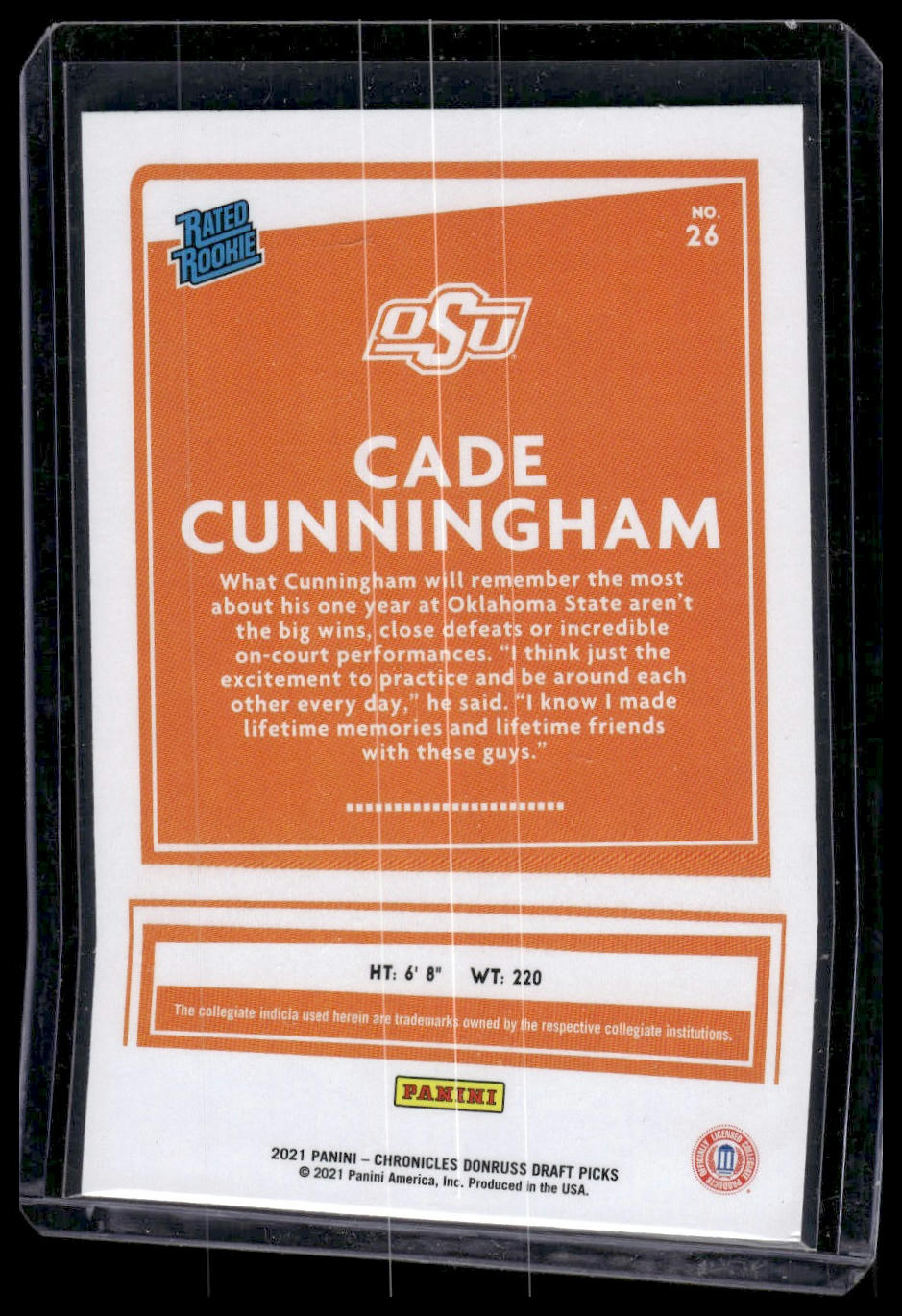 2021 Panini Chronicles Draft Picks #26 Cade Cunningham