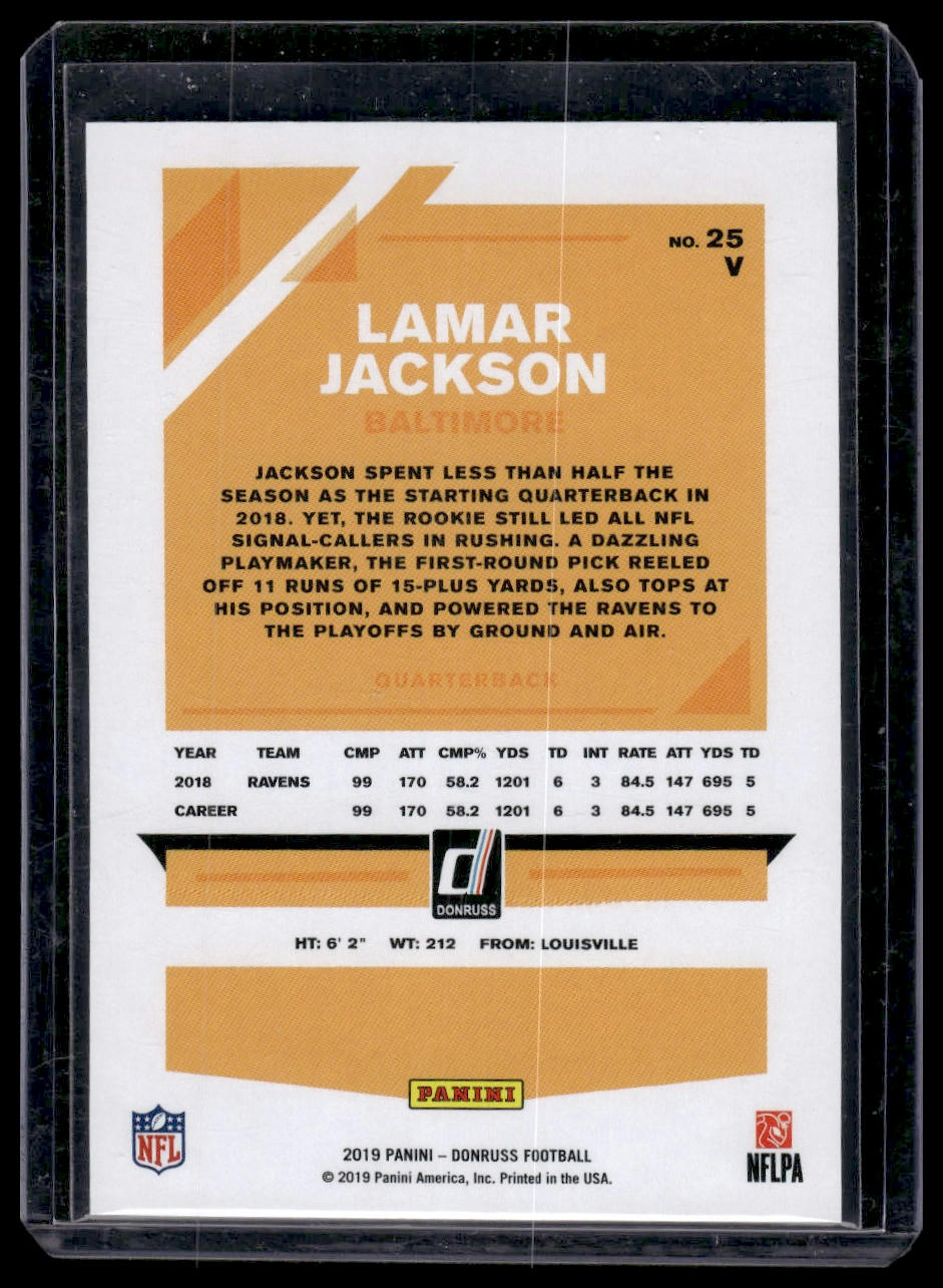 2019 Donruss #25 Lamar Jackson Press Proof Silver #/100