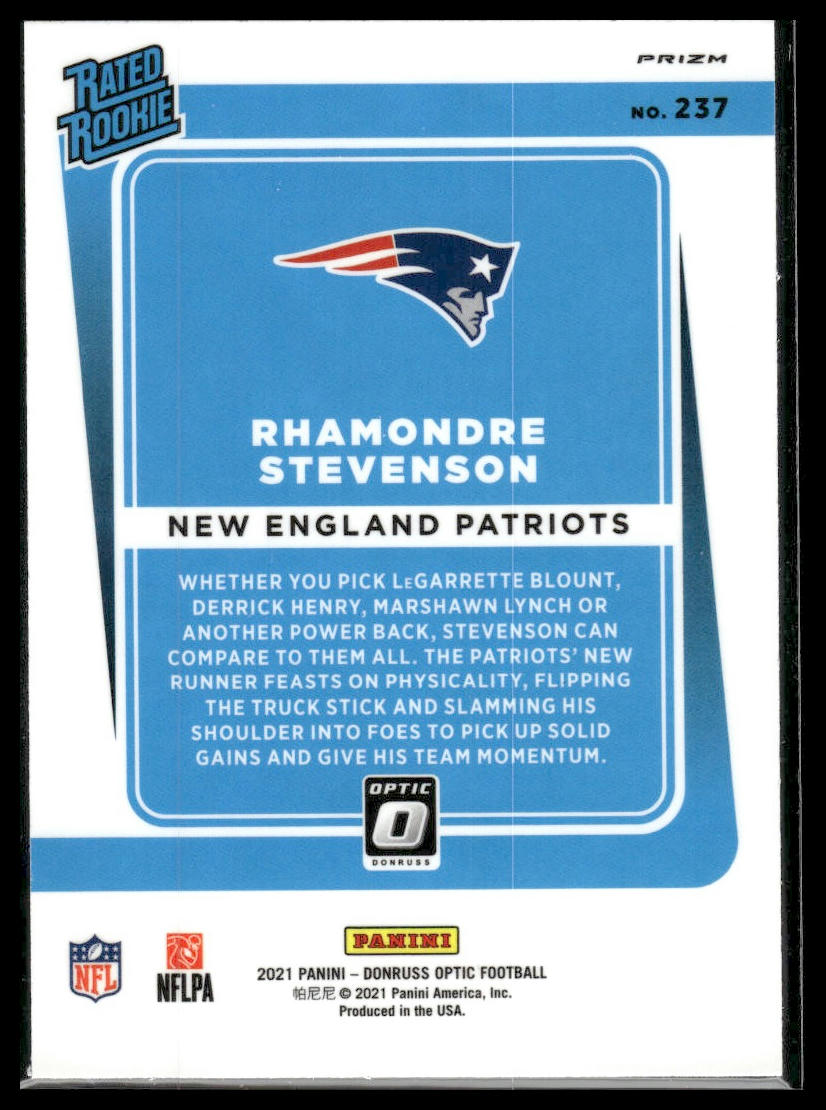 2021 Donruss Optic #237 Rhamondre Stevenson Holo
