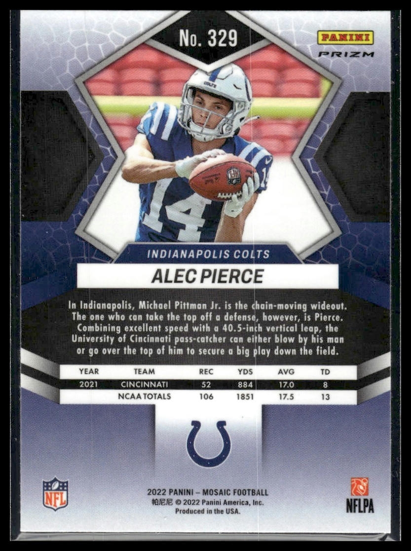 2022 Panini Mosaic #329 Alec Pierce Mosaic Camo Pink