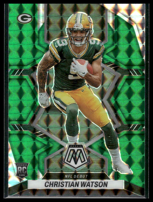 2022 Panini Mosaic #281 Christian Watson Mosaic Green