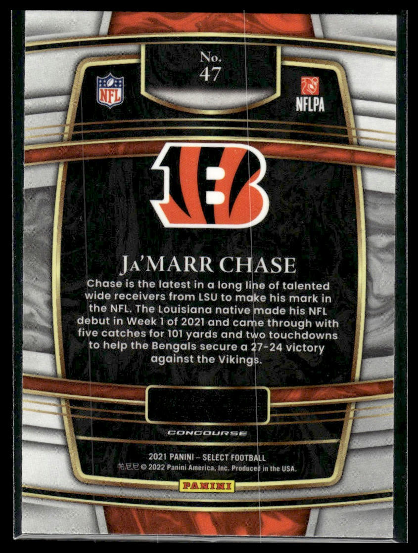 2021 Panini Select #47 Ja'Marr Chase