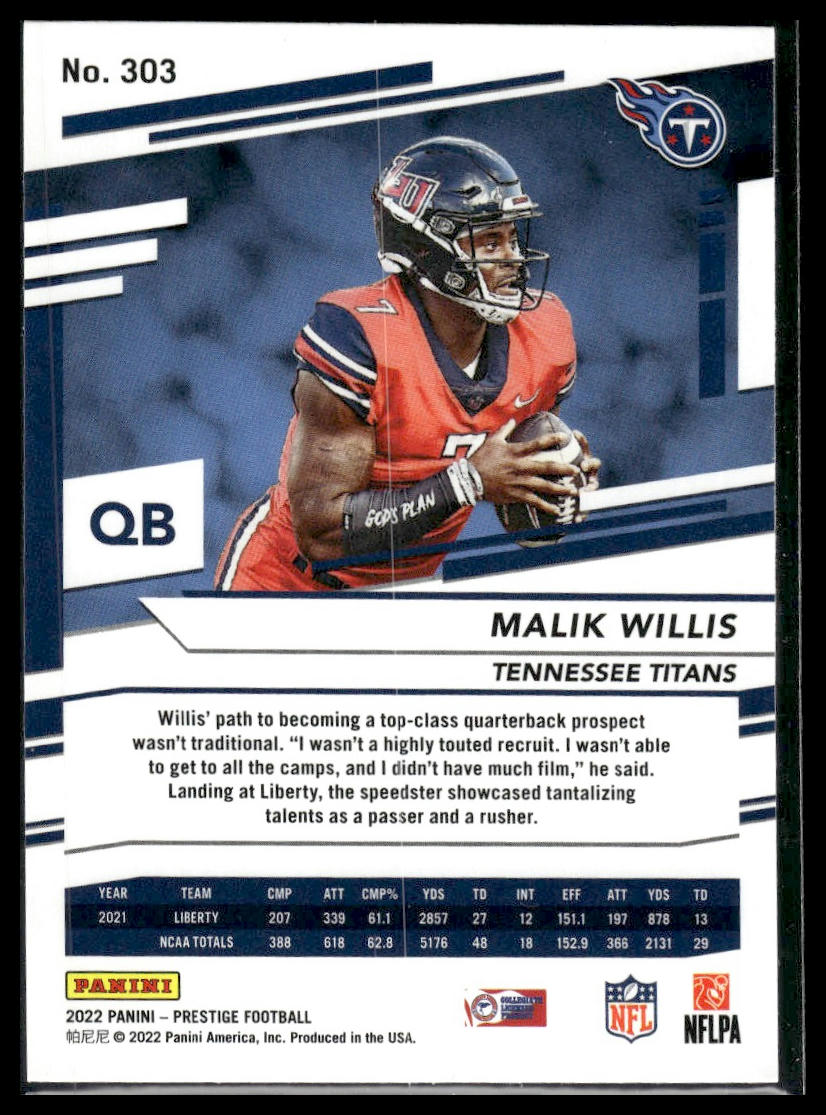 2022 Panini Prestige #303 Malik Willis