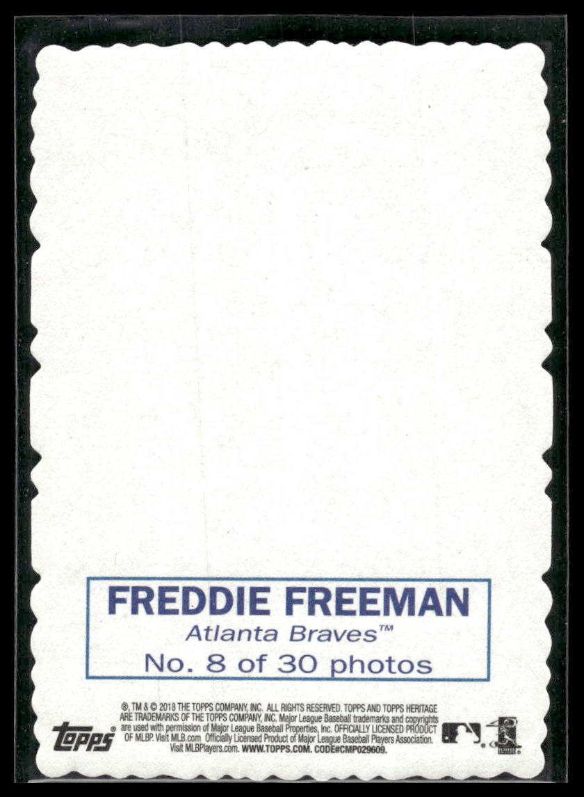 2018 Topps Heritage #8 Freddie Freeman 1969 Topps Deckle High Number