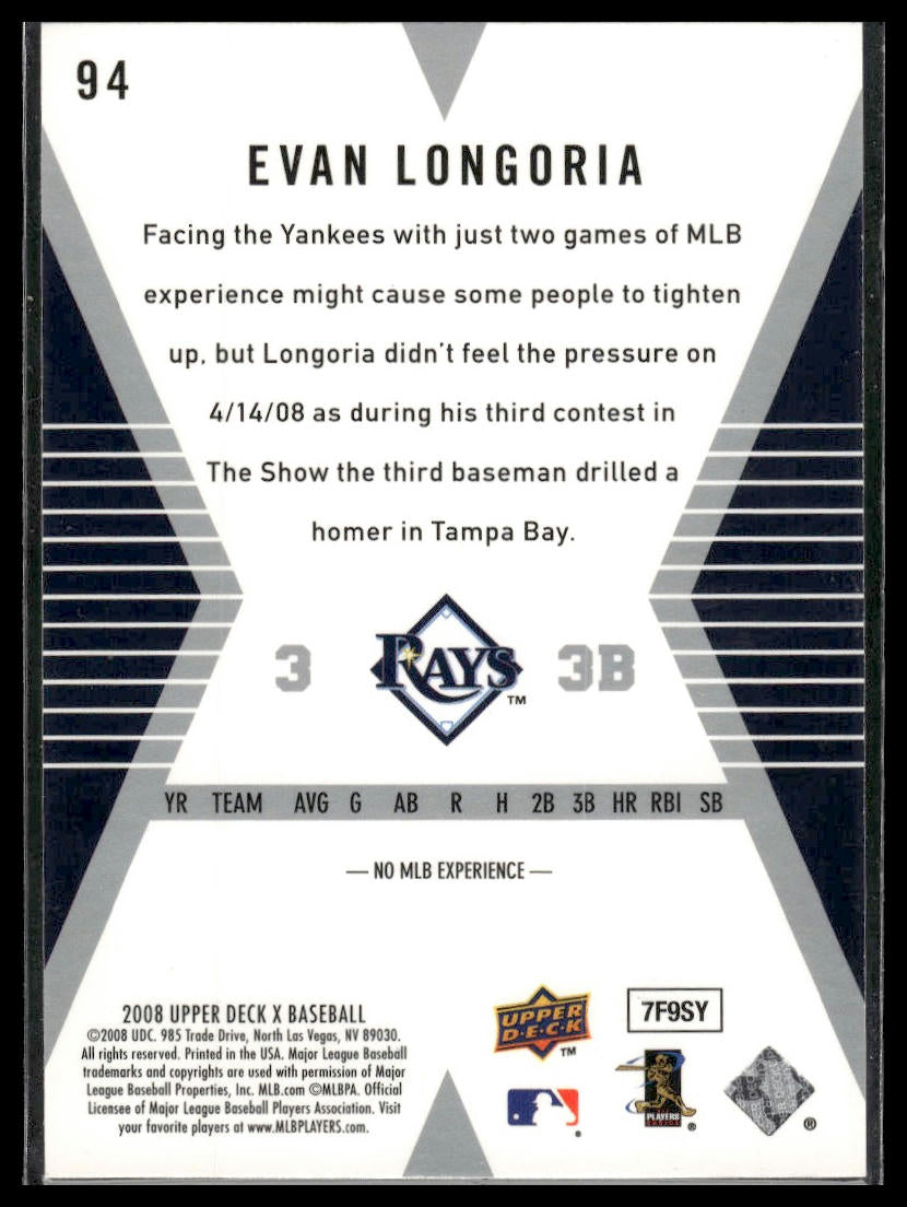2008 Upper Deck X #94 Evan Longoria