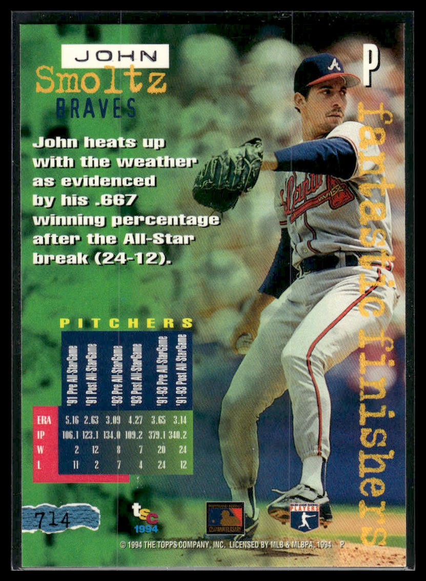 1994 Stadium Club #714 John Smoltz