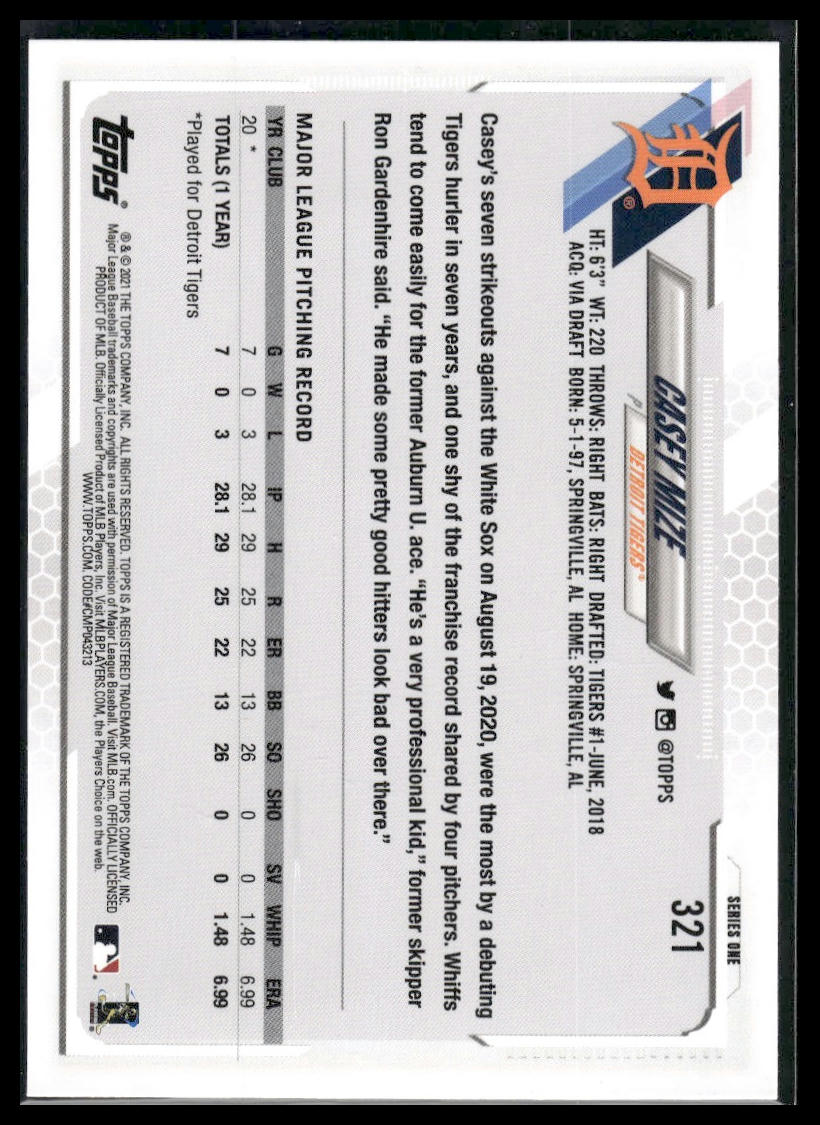 2021 Topps #321 Casey Mize