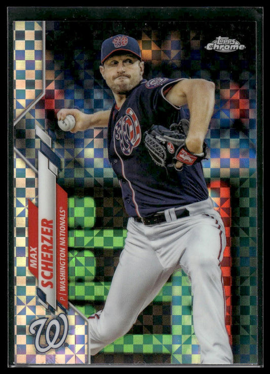 2020 Topps Chrome #139 Max Scherzer X-Fractor Refractor