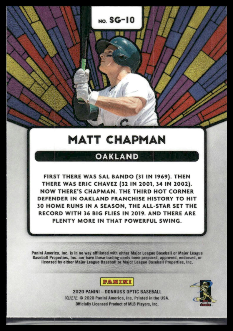 2020 Donruss Optic #SG-10 Matt Chapman Stained Glass
