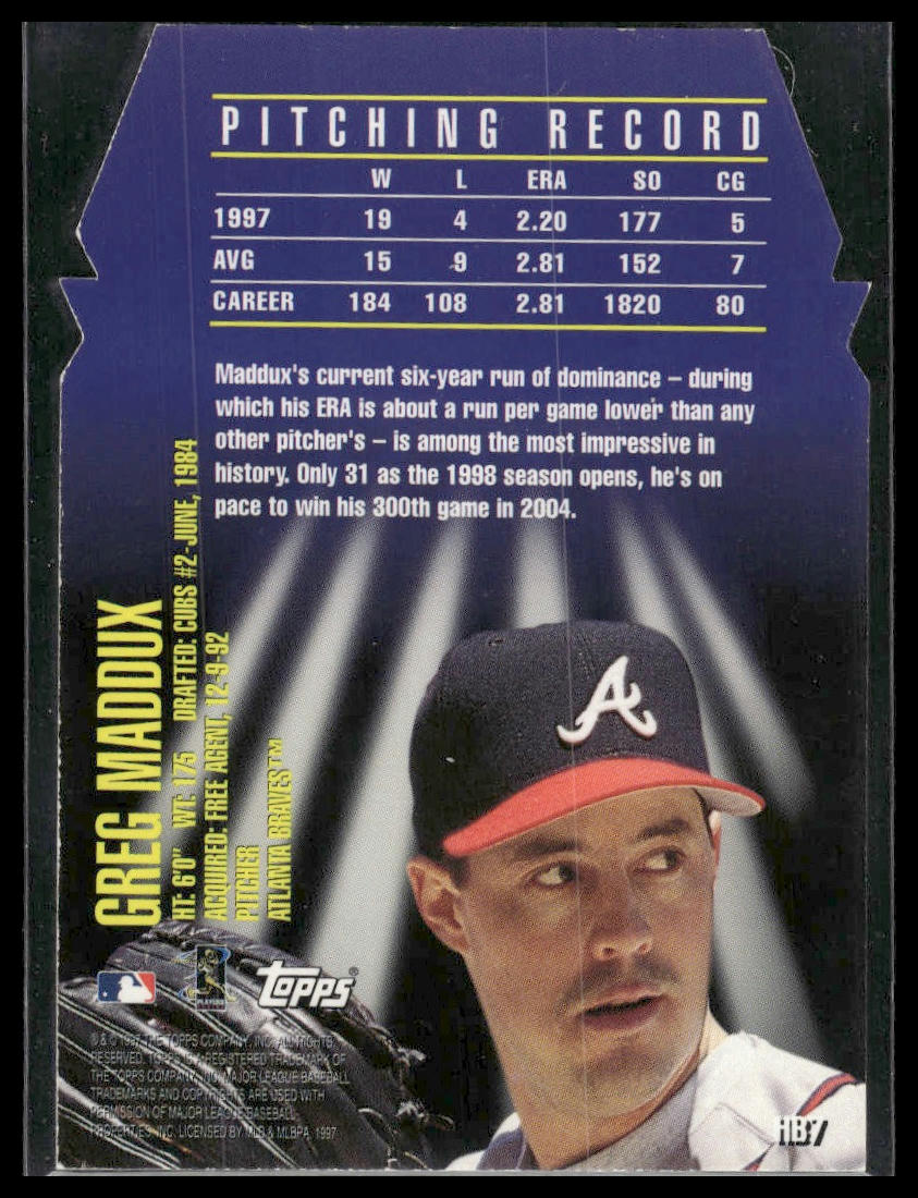 1998 Topps #HB7 Greg Maddux Hall Bound