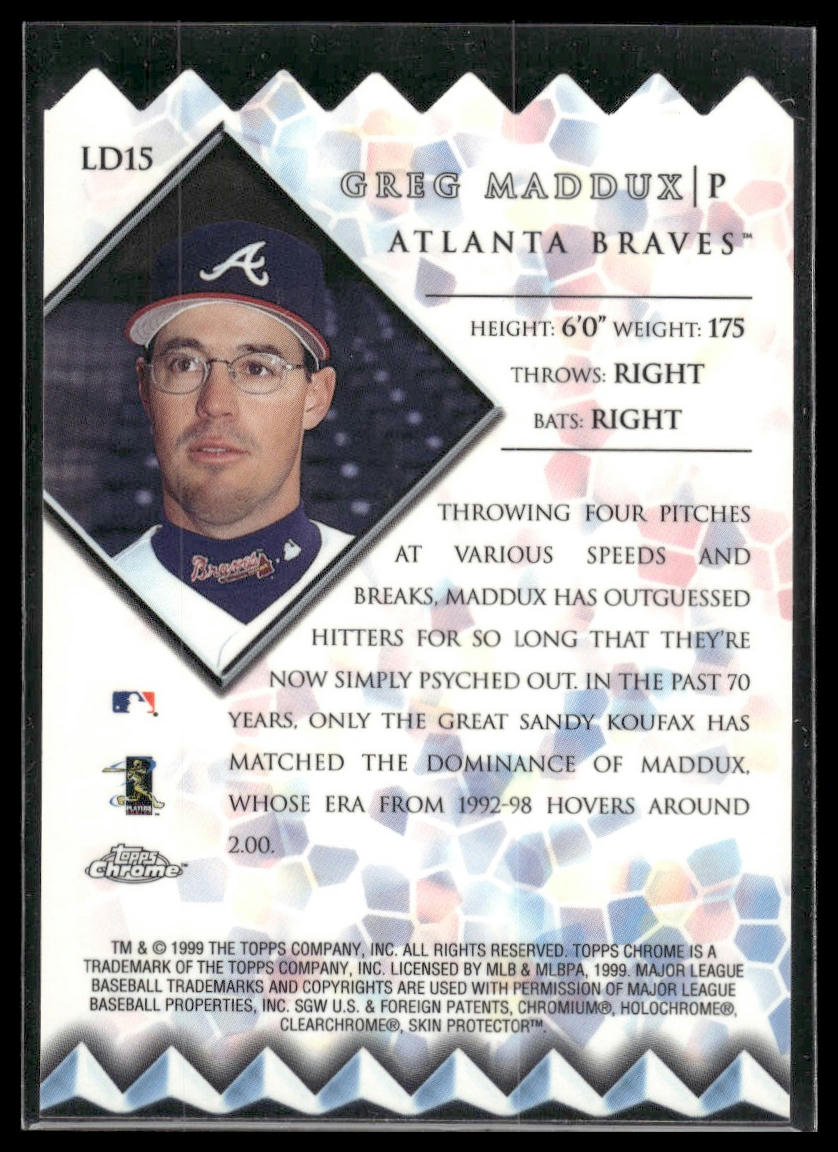 1999 Topps Chrome #LD15 Greg Maddux Lords of the Diamond