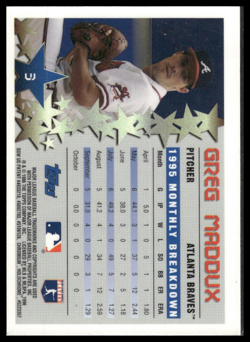 1996 Topps Chrome #3 Greg Maddux