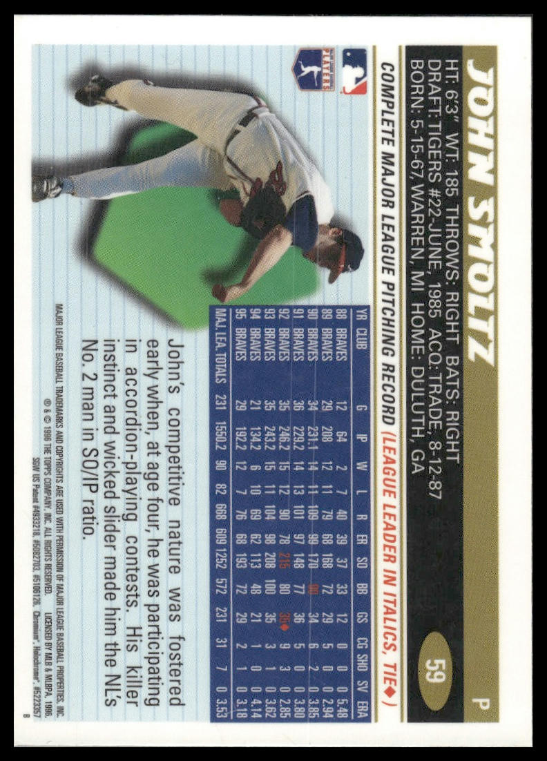1996 Topps Chrome #59 John Smoltz