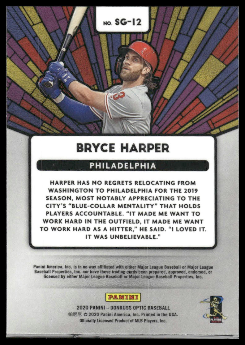 2020 Donruss Optic #SG-12 Bryce Harper Stained Glass