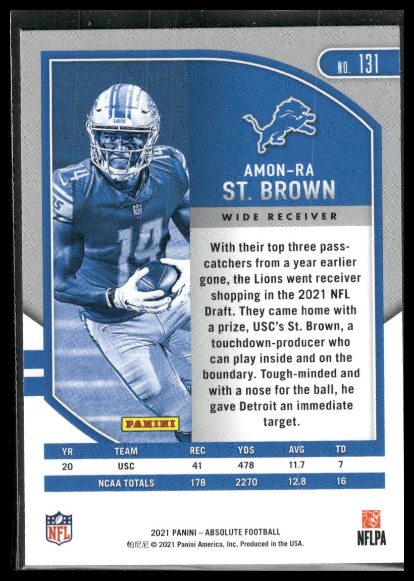 2021 Panini Absolute #131 Amon-Ra St. Brown Retail