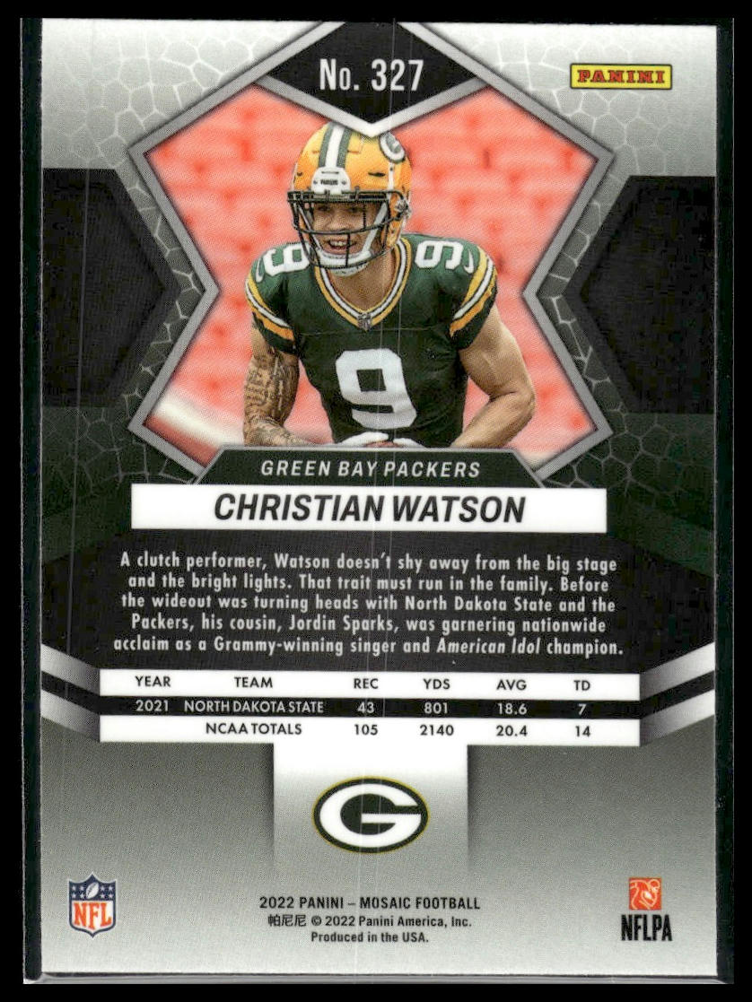 2022 Panini Mosaic #327 Christian Watson