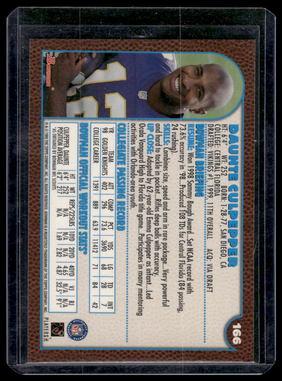 1999 Bowman #166 Daunte Culpepper