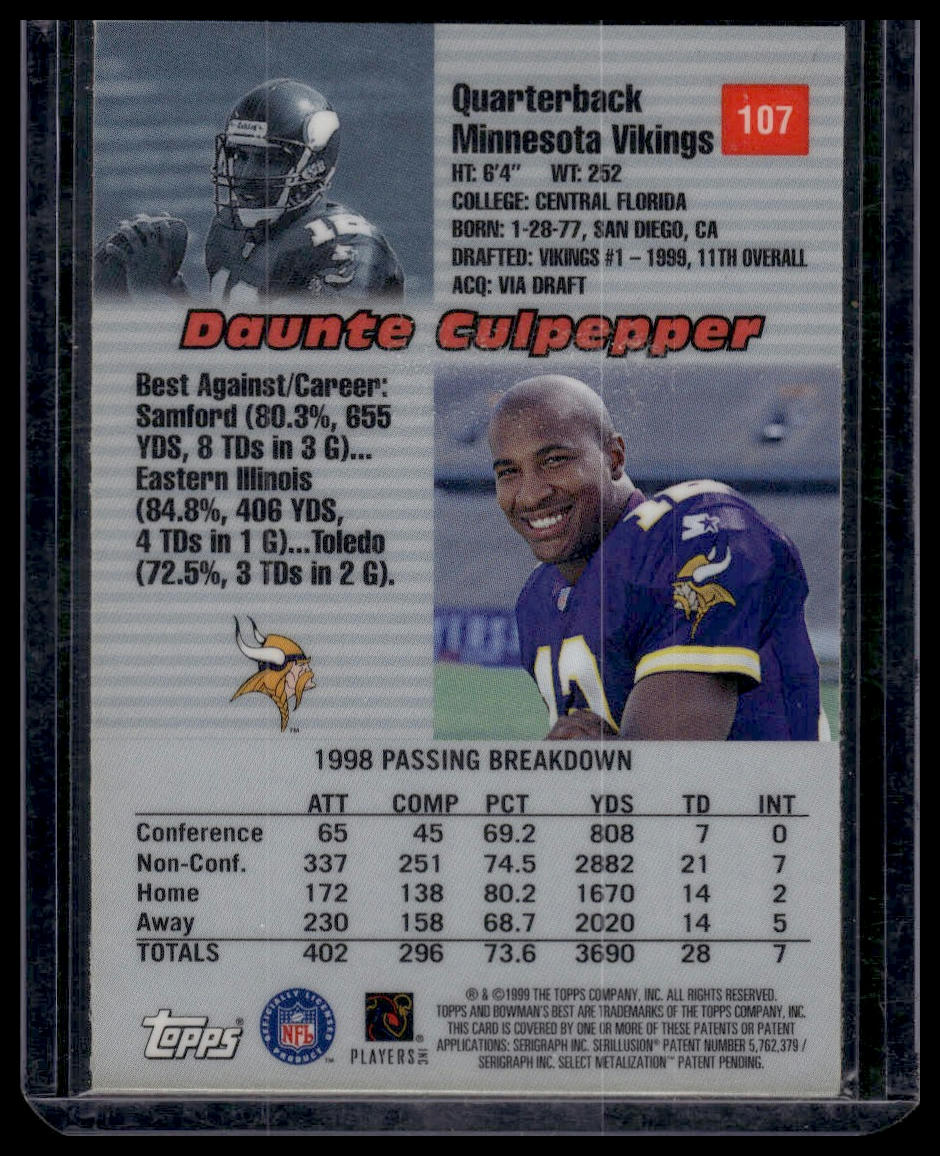1999 Bowman's Best #107 Daunte Culpepper