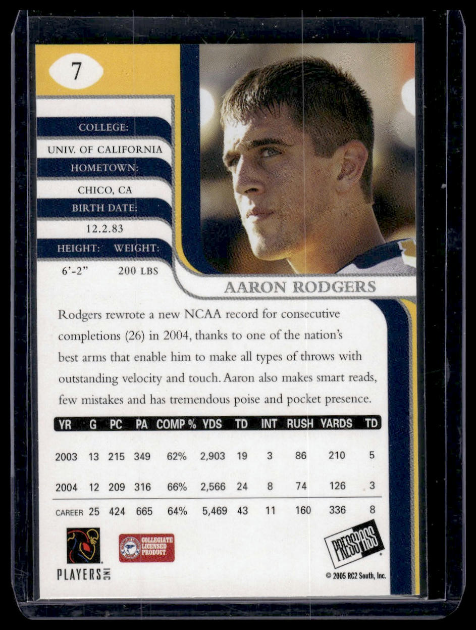 2005 Press Pass SE #7 Aaron Rodgers