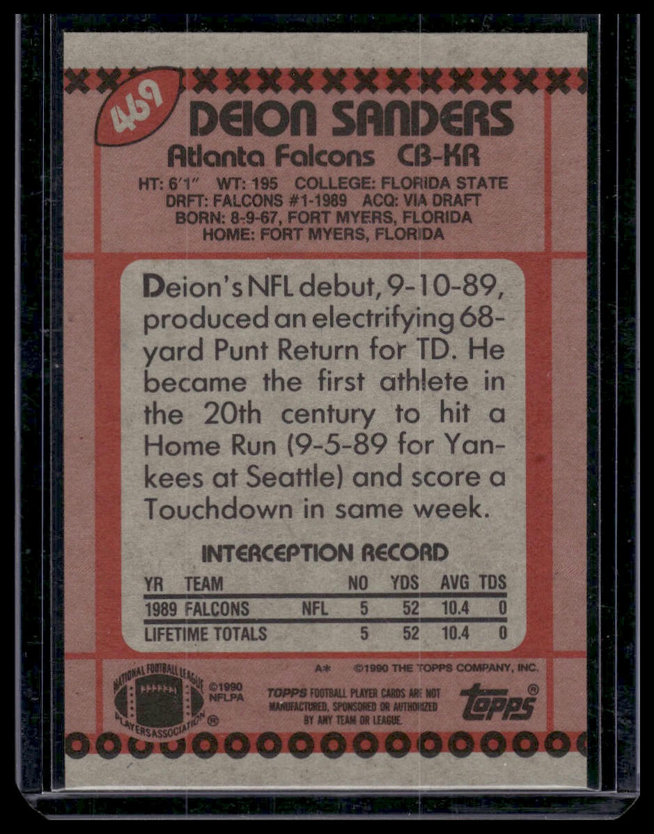 1990 Topps #469 Deion Sanders