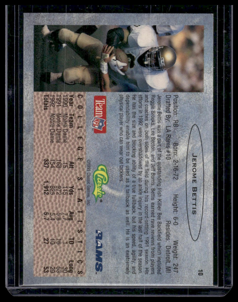 1993 Classic #10 Jerome Bettis
