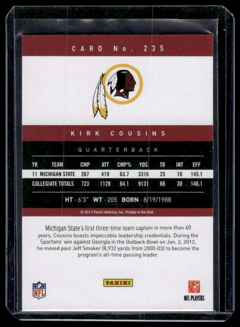 2012 Panini Prestige #235 Kirk Cousins
