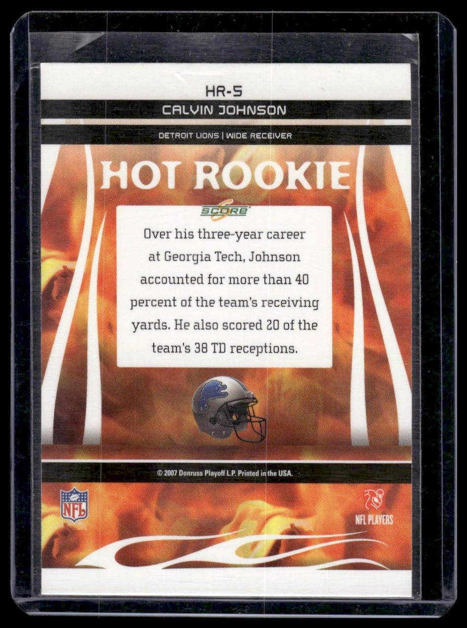 2007 Score #HR-5 Calvin Johnson Hot Rookies
