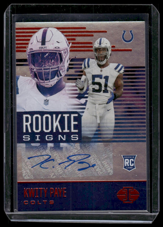 2021 Panini Illusions #RS-KWP Kwity Paye Rookie Signs Orange